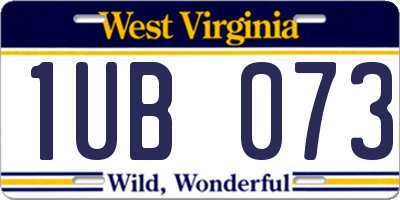 WV license plate 1UB073