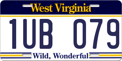 WV license plate 1UB079