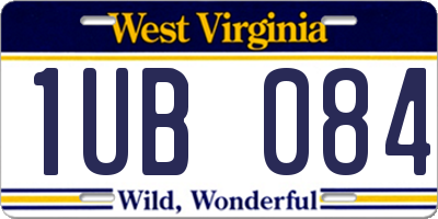 WV license plate 1UB084
