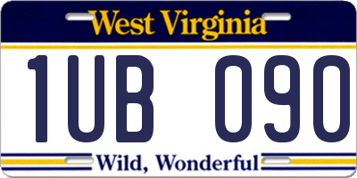 WV license plate 1UB090