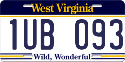 WV license plate 1UB093