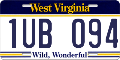 WV license plate 1UB094