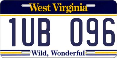 WV license plate 1UB096