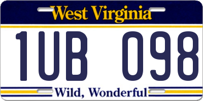 WV license plate 1UB098
