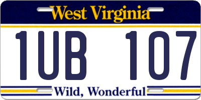 WV license plate 1UB107