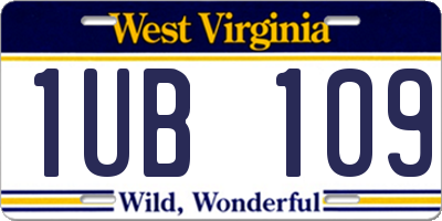 WV license plate 1UB109