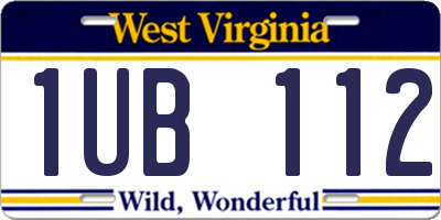 WV license plate 1UB112