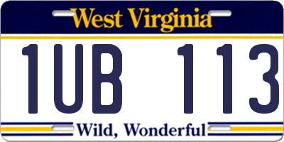 WV license plate 1UB113