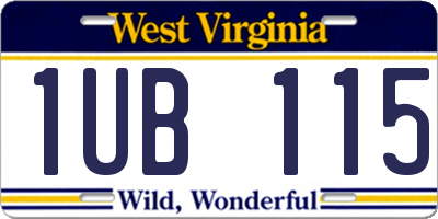 WV license plate 1UB115
