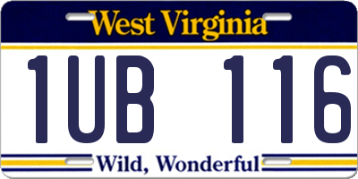 WV license plate 1UB116