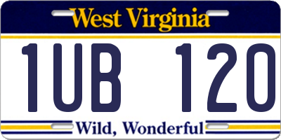 WV license plate 1UB120