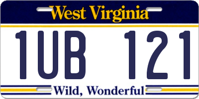 WV license plate 1UB121