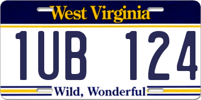 WV license plate 1UB124