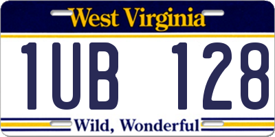WV license plate 1UB128