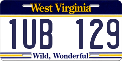WV license plate 1UB129