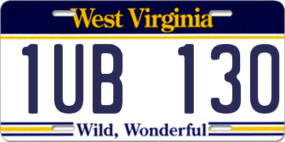 WV license plate 1UB130