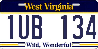 WV license plate 1UB134