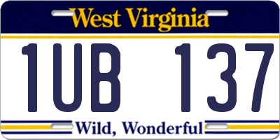 WV license plate 1UB137