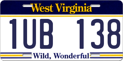 WV license plate 1UB138