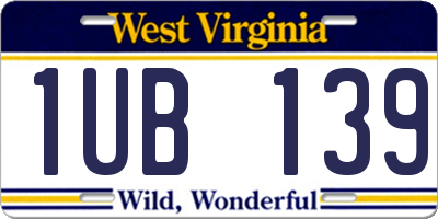 WV license plate 1UB139