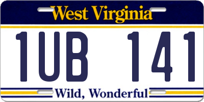 WV license plate 1UB141