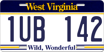 WV license plate 1UB142