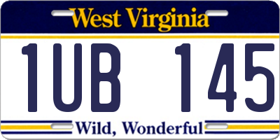 WV license plate 1UB145