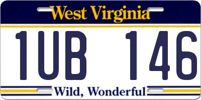 WV license plate 1UB146