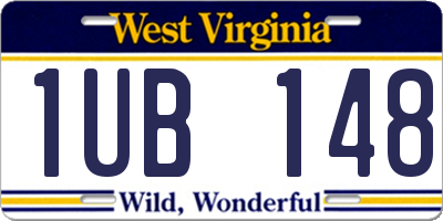 WV license plate 1UB148