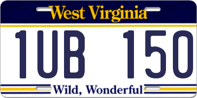 WV license plate 1UB150