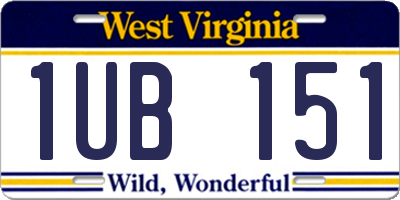 WV license plate 1UB151