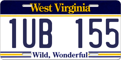 WV license plate 1UB155