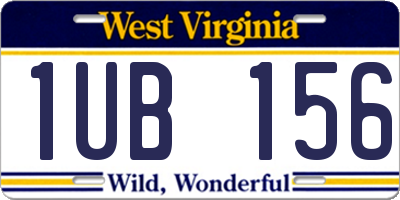 WV license plate 1UB156