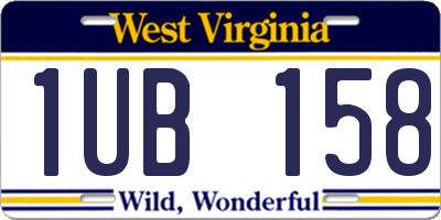 WV license plate 1UB158