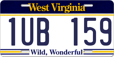 WV license plate 1UB159