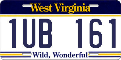 WV license plate 1UB161