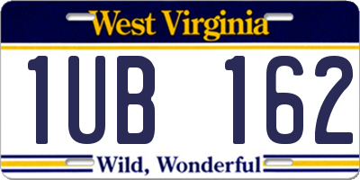 WV license plate 1UB162