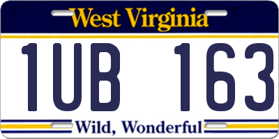 WV license plate 1UB163