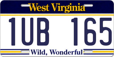 WV license plate 1UB165