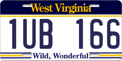 WV license plate 1UB166