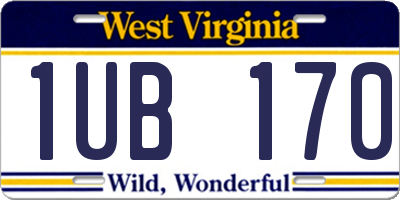 WV license plate 1UB170