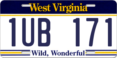 WV license plate 1UB171