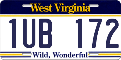 WV license plate 1UB172