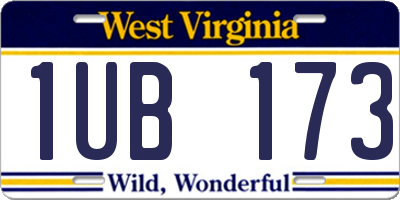 WV license plate 1UB173