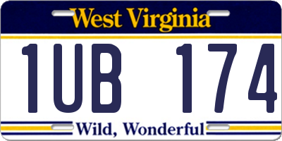 WV license plate 1UB174