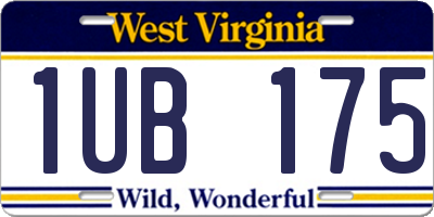 WV license plate 1UB175