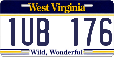 WV license plate 1UB176