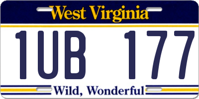 WV license plate 1UB177