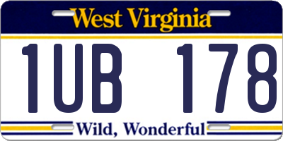 WV license plate 1UB178