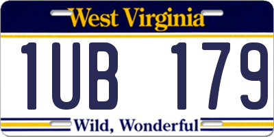 WV license plate 1UB179